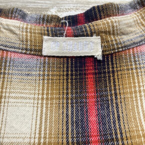 CP Shades Teton Tunic Shirt Sz S Brown Red Plaid Cotton Oversized Lagenlook - Picture 9 of 12